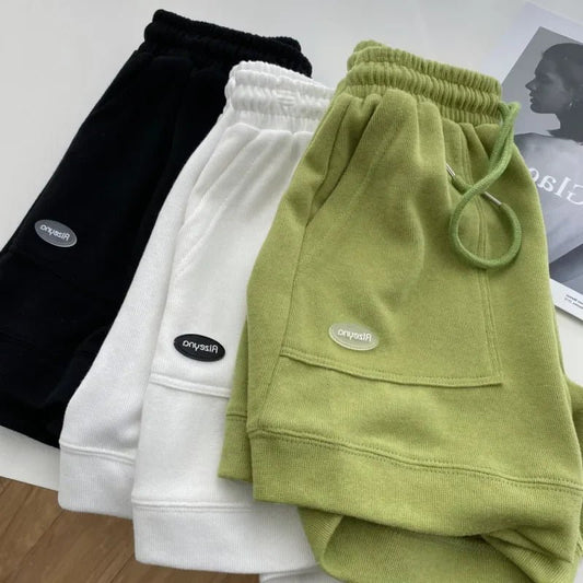 2026 Women's Comfortable Loose Wide - legged Drawstring A Pants Slim Waist Slim Fit Casual Home Versatile Sports Shorts New - Clothesfassion.store