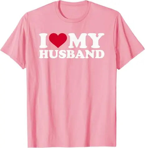 My Wife Beats Me - Husband T-Shirt I Love My Husband Letters Printed Saying Tee Funny Relationship Couples Shirts Marriage Tops