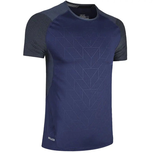 Mens Sport Tee Bodybuilding Gym Running Jogging Short Sleeves Fashion Patchwork Print Breathable Quick Drying Workout Shirts - Clothesfassion.store