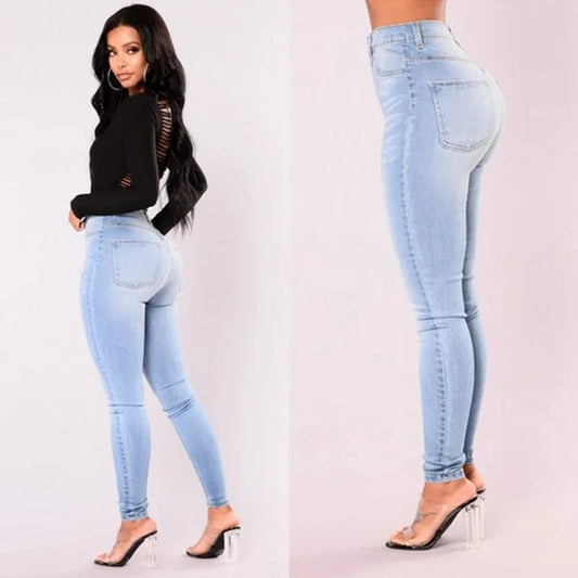Sexy Jeans Women Denim Skinny Pants High Waist Stretch Lady Jeans Push Up Leggings Slim Pockets Button Pencil Jeans Women Pants - Clothesfassion.store