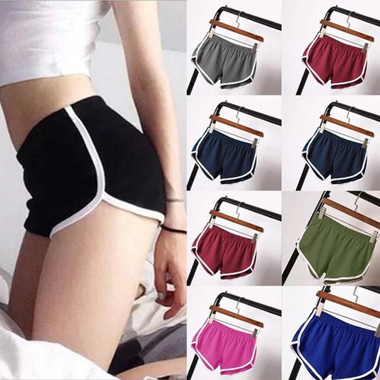 Sports Shorts Women Summer 2024 New Candy Color Anti Emptied Skinny Shorts Casual Lady Elastic Waist Beach Correndo Short Pants - Clothesfassion.store