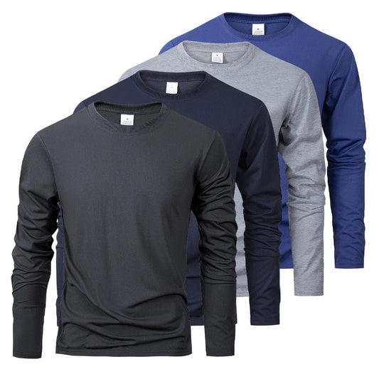 Spring Autumn Men‘s T-shirts Long Sleeve Casual Tops Solid Color High Quality Black T-Shirt Classic Men Clothing - Clothesfassion.store