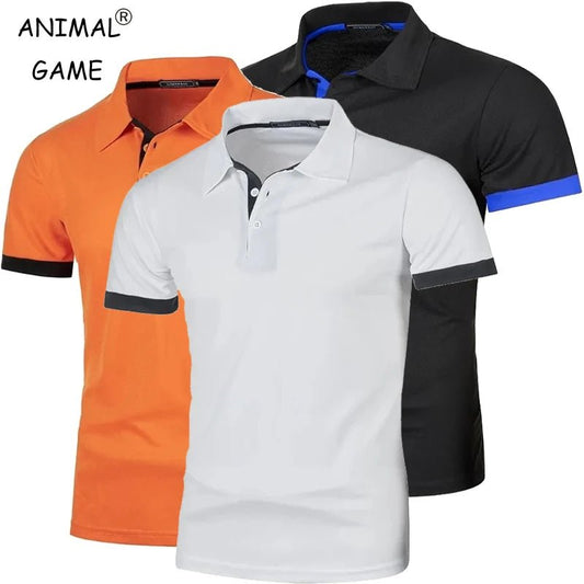Summer Mens Short Sleeve Polo Shirts Lightweight Lapel Streetwear Breathable Tshirts for Men Basic Business Solid Color Top - Clothesfassion.store