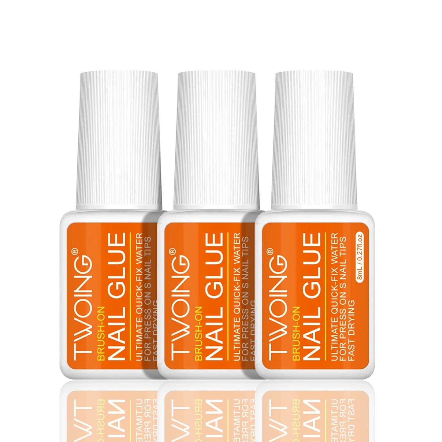 Twoing Waterproof Liquid Nail Adhesive,Long - Lasting & Fast - Drying, Formaldehyde - Free, Compatible with Acrylic Nails Fake Nails - Clothesfassion.store