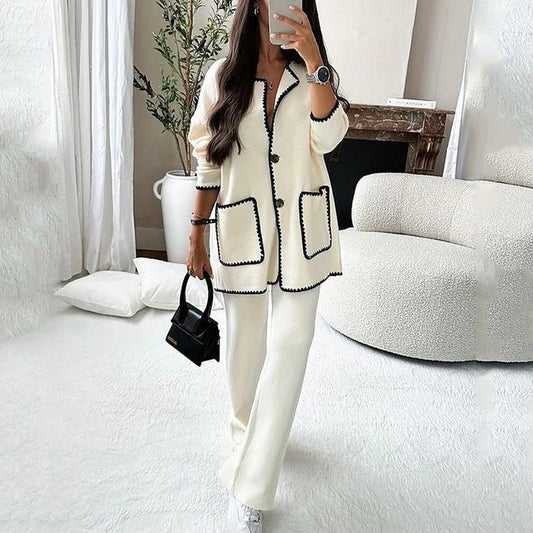 Women's Suit Fashion Casual Loose Solid Color Two - piece Set - Clothesfassion.store