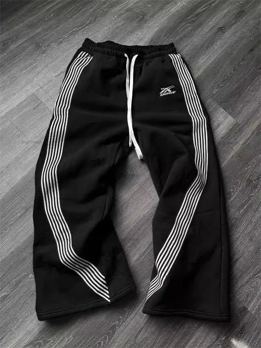 Y2k Embroidered Black Gray Casual Pants Camo Functional Tactical Functional Men's Women's Premium Jogging Drawstring Sweatpants - Clothesfassion.store