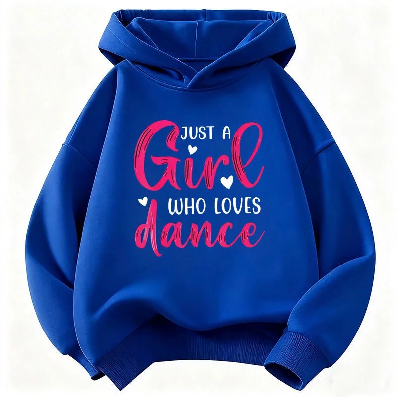 Y2k Just A Girl Who Love Dance Letter Printed HoodieChildren's Sweatshirt Hoody Girls Autumn Winter Casual Hoodies - Clothesfassion.store
