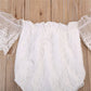 0 - 24M Cute Summer Toddler Baby Girl Clothing White Lace Romper Sleeveless Off Shoulder Backless Jumpsuit Outfits - Clothesfassion.store