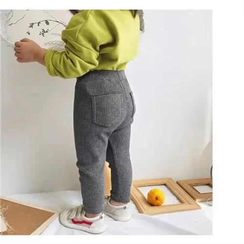 1 - 6Years Cotton Big PP Pants Spring Autumn Baby Girls Leggings Casual Kids Fashion Solid Long Trousers Children's Pants 2024 New - Clothesfassion.store