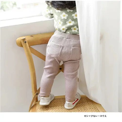 1 - 6Years Cotton Big PP Pants Spring Autumn Baby Girls Leggings Casual Kids Fashion Solid Long Trousers Children's Pants 2024 New - Clothesfassion.store