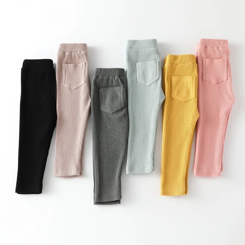 1 - 6Years Cotton Big PP Pants Spring Autumn Baby Girls Leggings Casual Kids Fashion Solid Long Trousers Children's Pants 2024 New - Clothesfassion.store