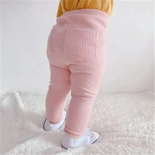 1 - 6Years Cotton Big PP Pants Spring Autumn Baby Girls Leggings Casual Kids Fashion Solid Long Trousers Children's Pants 2024 New - Clothesfassion.store