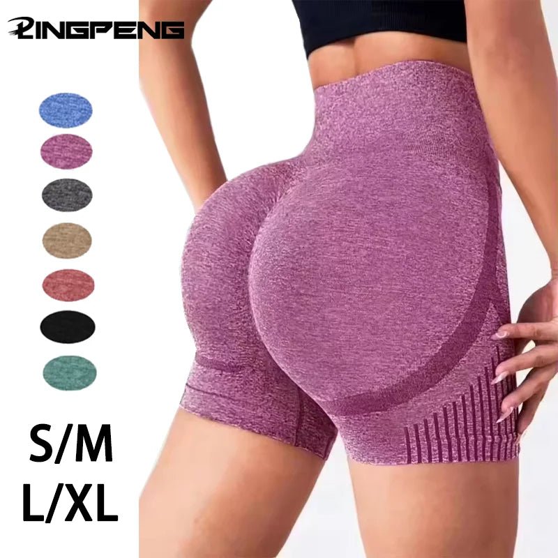 1pc Women's Yoga Shorts High Waist Workout Shorts Fitness Yoga Lift Butt Fitness Ladies Yoga Gym Running Short Pants Sportswear - Clothesfassion.store