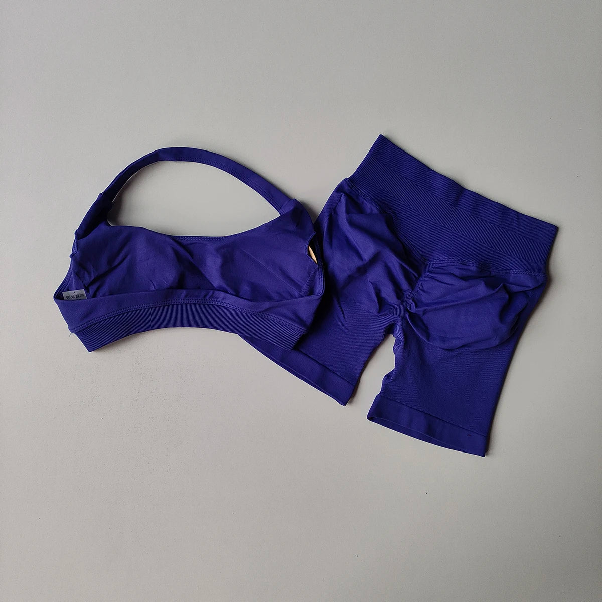 2 Pieces Yoga Suit for Women Seamless Fitness Gym Clothes Halter Sports Bra Matching Impact Shorts Workout Sets Gym Outfit - Clothesfassion.store