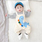 2024 Autumn Baby Clothes Newborn Jumpsuit Infant Boys False 2 Pcs Stripe Patchwork Romper Toddler Cartoon Dinosaur One Piece - Clothesfassion.store