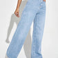 2024 new women's wear European and American loose Denim wide leg pants slimming high waist all - match jeans for women - Clothesfassion.store