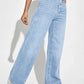 2024 new women's wear European and American loose Denim wide leg pants slimming high waist all - match jeans for women - Clothesfassion.store