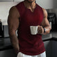 2024 Summer new men V - neck Vest stripe gym Tank top Men Fitness sleeveless shirt Sports Undershirt Gyms clothing Training vest - Clothesfassion.store