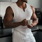 2024 Summer new men V - neck Vest stripe gym Tank top Men Fitness sleeveless shirt Sports Undershirt Gyms clothing Training vest - Clothesfassion.store
