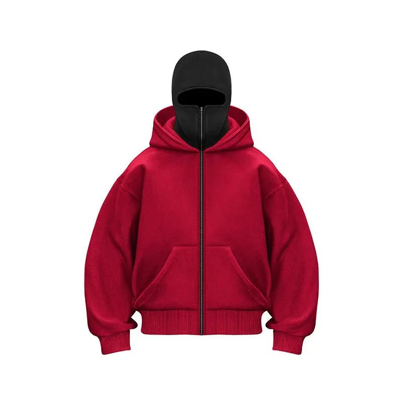 2025 Autumn and Winter New Men's and Women's Casual Sportswear With Hooded Mask Design, Sporty and Fashionable Plus Size Hoodie - Clothesfassion.store