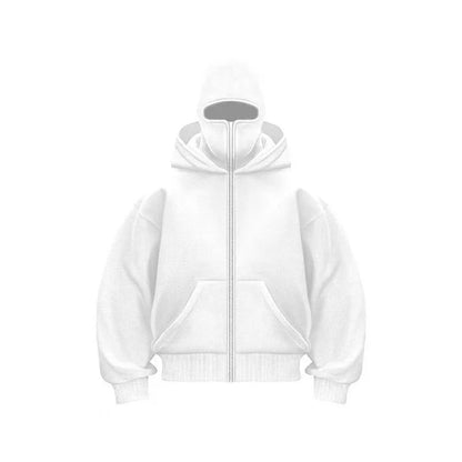 2025 Autumn and Winter New Men's and Women's Casual Sportswear With Hooded Mask Design, Sporty and Fashionable Plus Size Hoodie - Clothesfassion.store