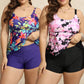 2025 Lady Print 2 Piece Plus Size Tankini Set Women Strapped Large High Waist Big Swimsuit Chubby Brazilian Curvy Bathing Suit - Clothesfassion.store