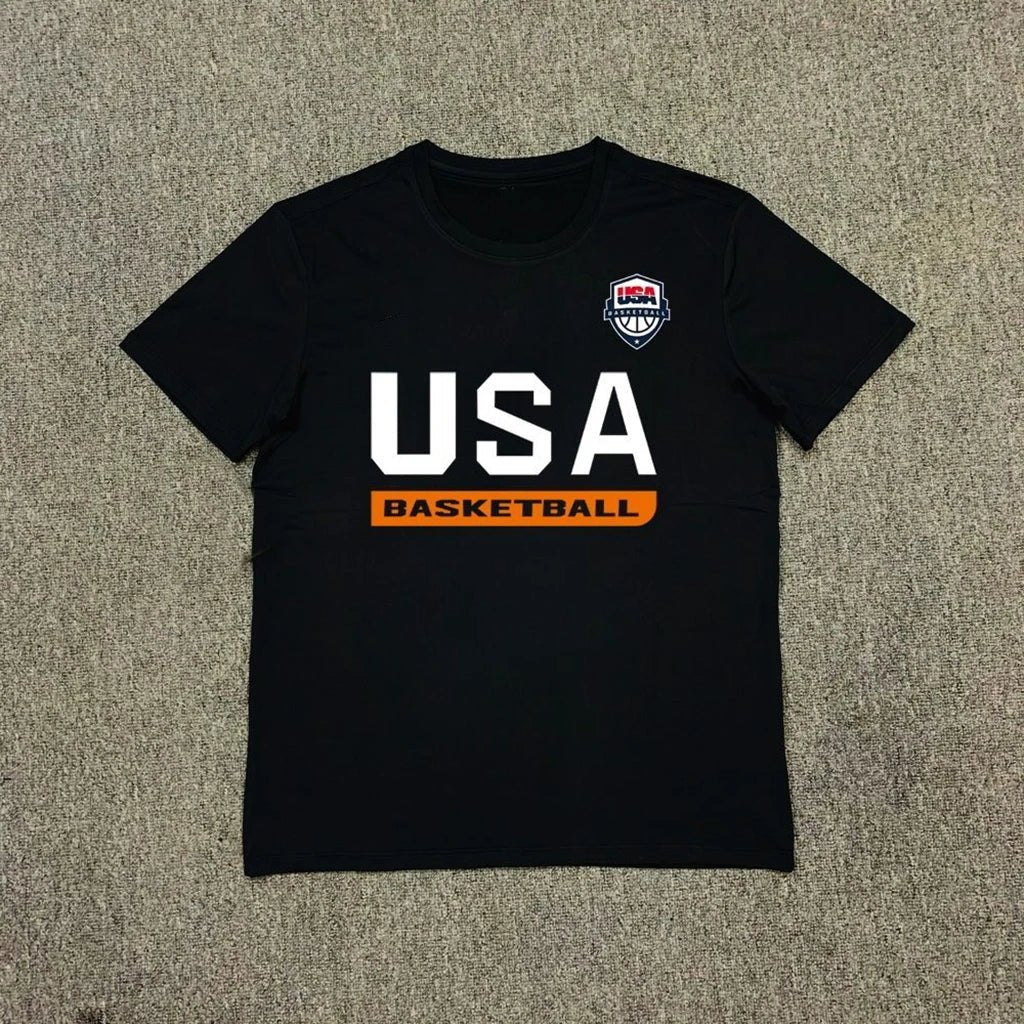 2025 New USA Dream Team T Shirt National Basketball Training Short Sleeve Warm Up Shooting Streetwear Fashion Top Men Clothing - Clothesfassion.store