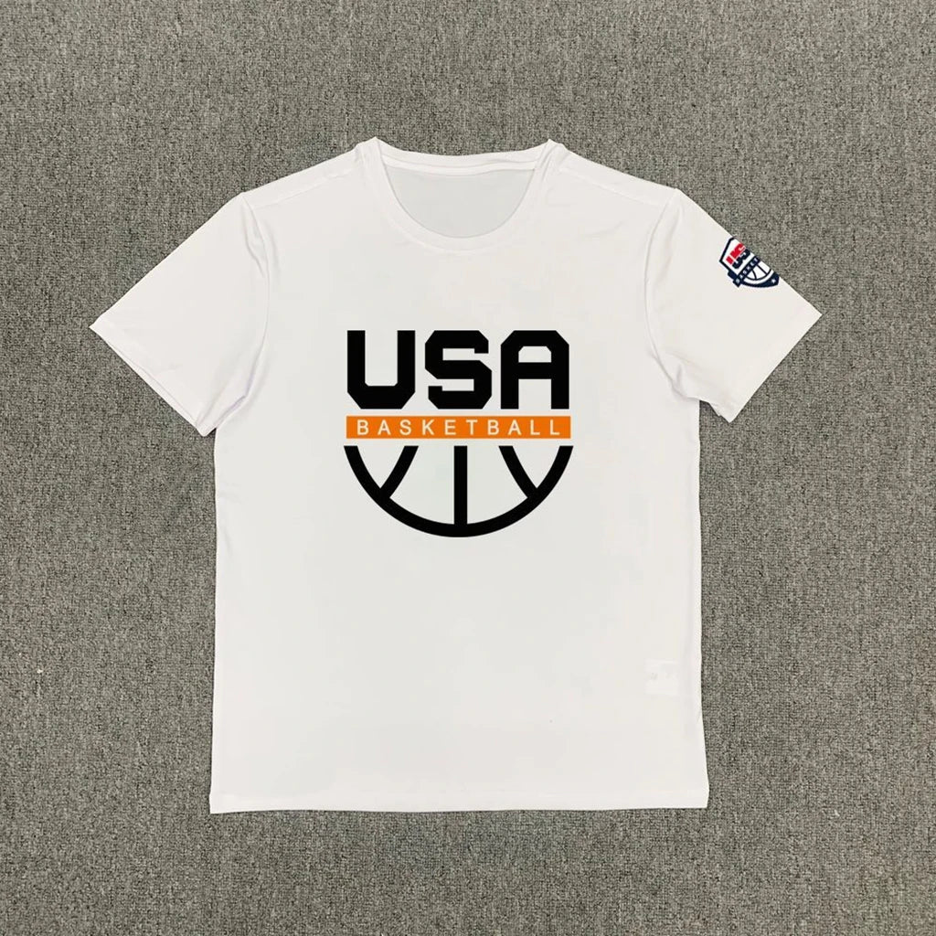 2025 New USA Dream Team T Shirt National Basketball Training Short Sleeve Warm Up Shooting Streetwear Fashion Top Men Clothing - Clothesfassion.store