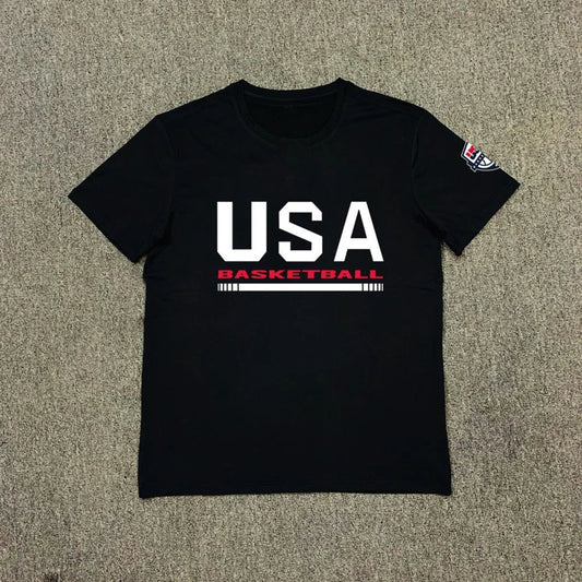 2025 New USA Dream Team T Shirt National Basketball Training Short Sleeve Warm Up Shooting Streetwear Fashion Top Men Clothing - Clothesfassion.store