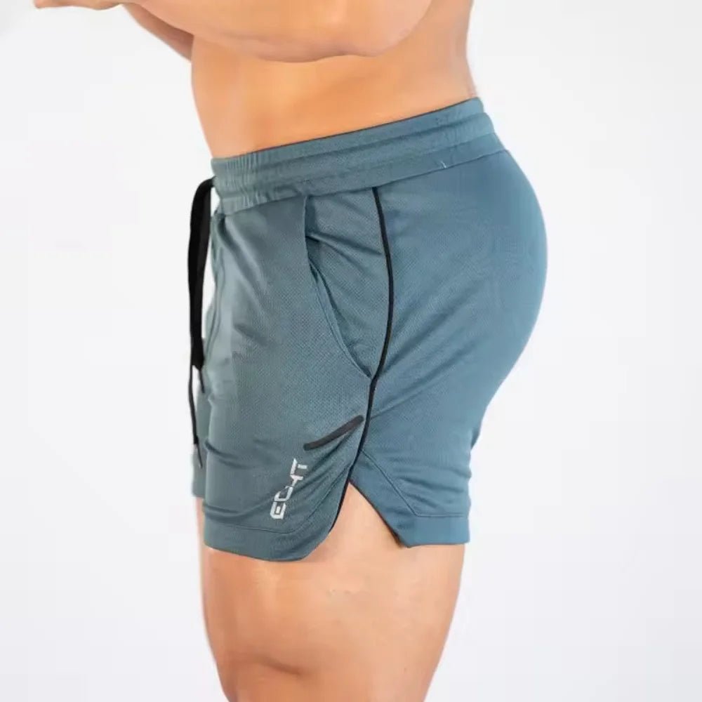 2026 Mens Gym Training Shorts Men Sports Casual Clothing Fitness Workout Running Grid quick - drying compression Shorts Athletics - Clothesfassion.store