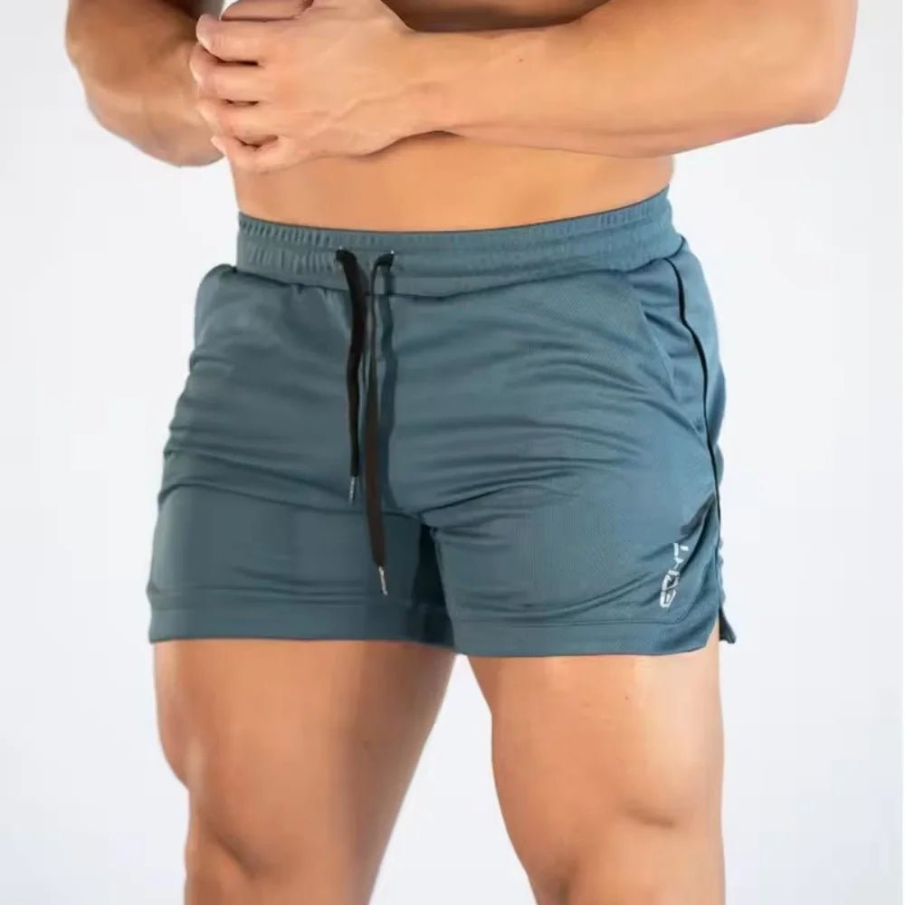 2026 Mens Gym Training Shorts Men Sports Casual Clothing Fitness Workout Running Grid quick - drying compression Shorts Athletics - Clothesfassion.store