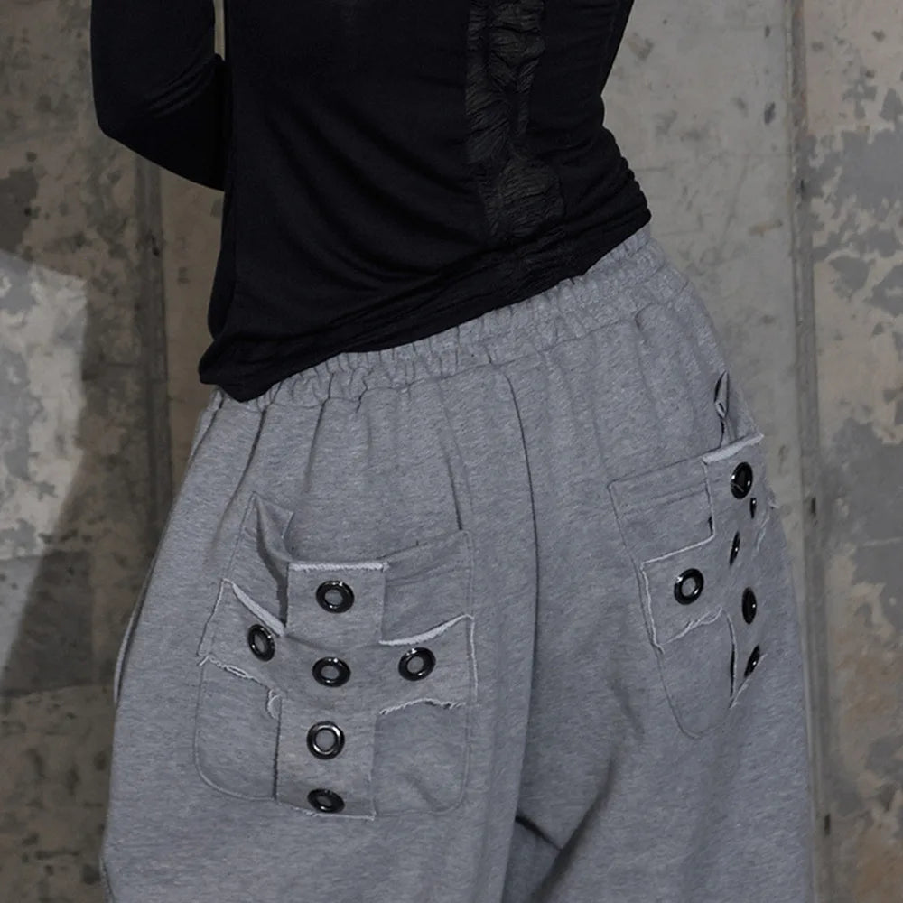 2026 New Y2K Geometric Retro Print Pants Unisex High Street Fashion Loose Versatile Casual Trousers - Clothesfassion.store