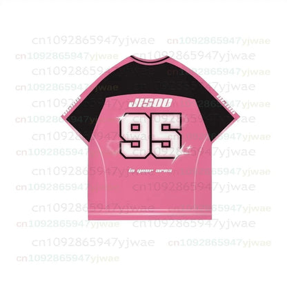 2026 New Y2K Korean Girl Group Concert T-Shirt RosÉ Letter Print Oversized Short Sleeved Fashion Casual Women's Sport Jersey Kid - Clothesfassion.store