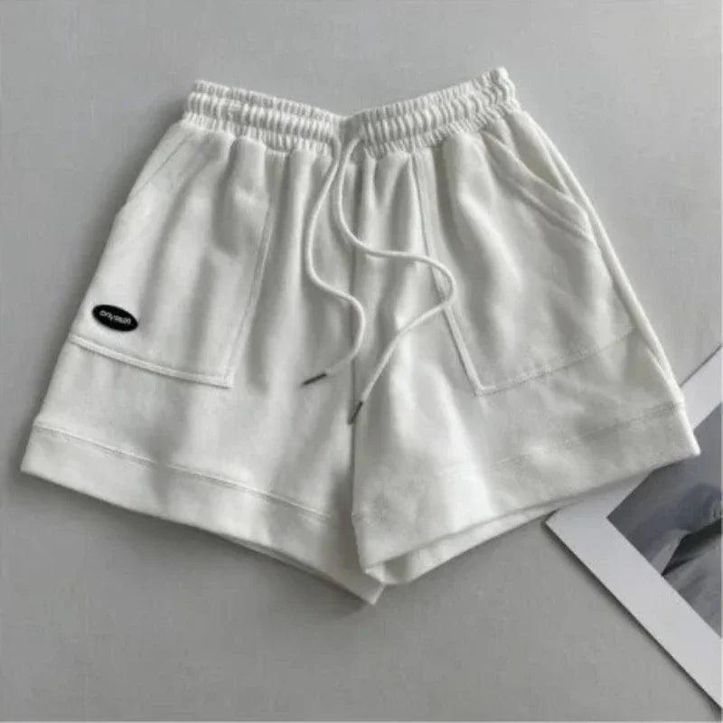 2026 Women's Comfortable Loose Wide - legged Drawstring A Pants Slim Waist Slim Fit Casual Home Versatile Sports Shorts New - Clothesfassion.store