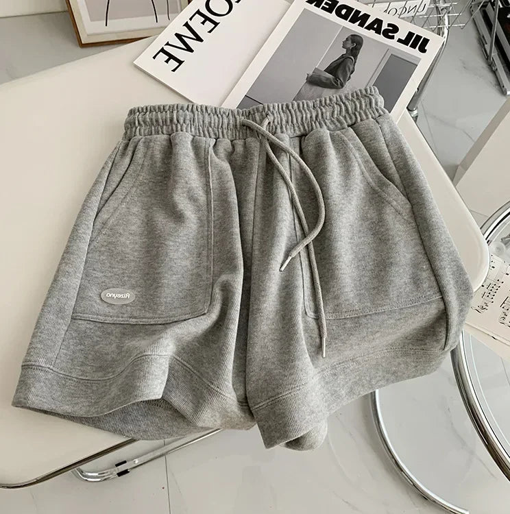 2026 Women's Comfortable Loose Wide - legged Drawstring A Pants Slim Waist Slim Fit Casual Home Versatile Sports Shorts New - Clothesfassion.store