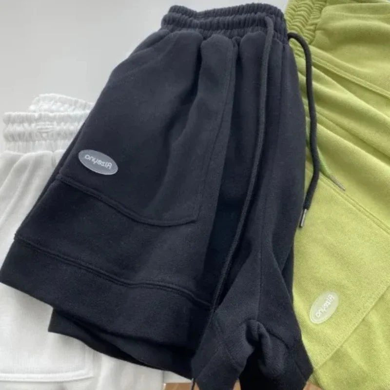2026 Women's Comfortable Loose Wide - legged Drawstring A Pants Slim Waist Slim Fit Casual Home Versatile Sports Shorts New - Clothesfassion.store