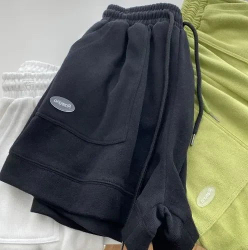 2026 Women's Comfortable Loose Wide - legged Drawstring A Pants Slim Waist Slim Fit Casual Home Versatile Sports Shorts New - Clothesfassion.store