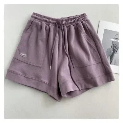 2026 Women's Comfortable Loose Wide - legged Drawstring A Pants Slim Waist Slim Fit Casual Home Versatile Sports Shorts New - Clothesfassion.store