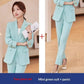 2pcs Casual Suit Lapel Button - down Blazer Jacket And Straight - leg Pants Office Commuting Business Trousers Set Clothing - Clothesfassion.store