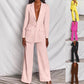 2pcs Casual Suit Lapel Button - down Blazer Jacket And Straight - leg Pants Office Commuting Business Trousers Set Clothing - Clothesfassion.store