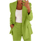 2pcs Casual Suit Lapel Button - down Blazer Jacket And Straight - leg Pants Office Commuting Business Trousers Set Clothing - Clothesfassion.store