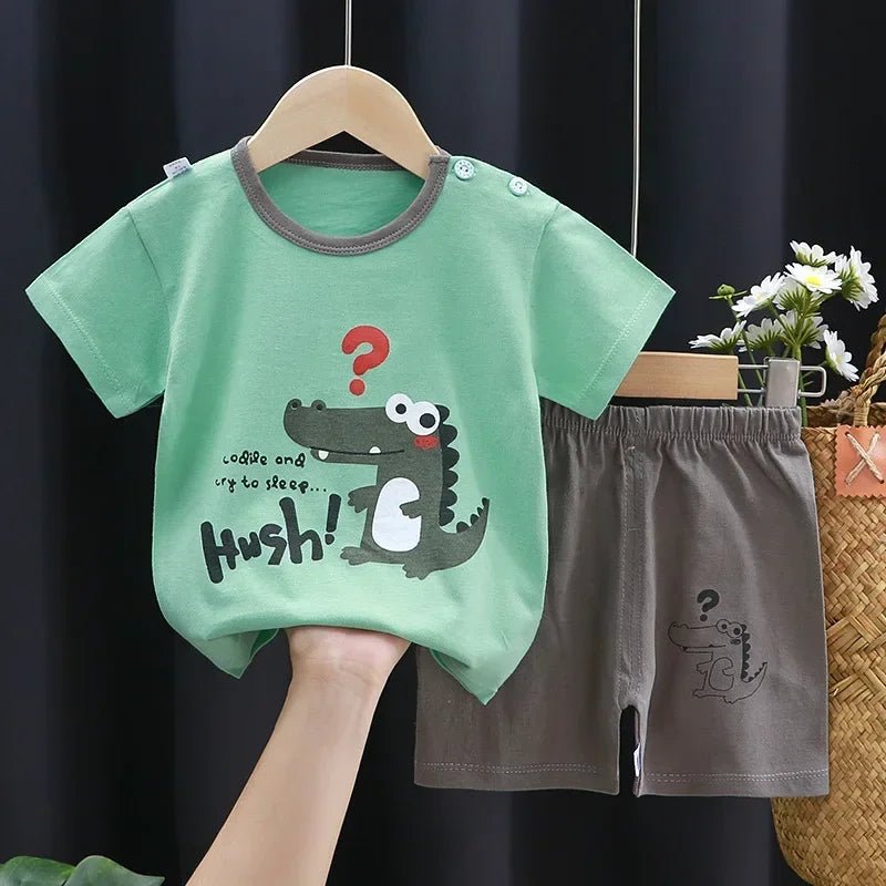 2PCS Children's Sets mother Kids Clothes Boys Girl T-shirt Shorts Summer Cotton Short sleeve Baby Children Clothing Toddler Suit - Clothesfassion.store
