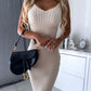 2pcs Suit Women's Solid Stripe Long - sleeved Top And Tight Suspender Skirt Fashion Autumn Winter Slim Clothing - Clothesfassion.store