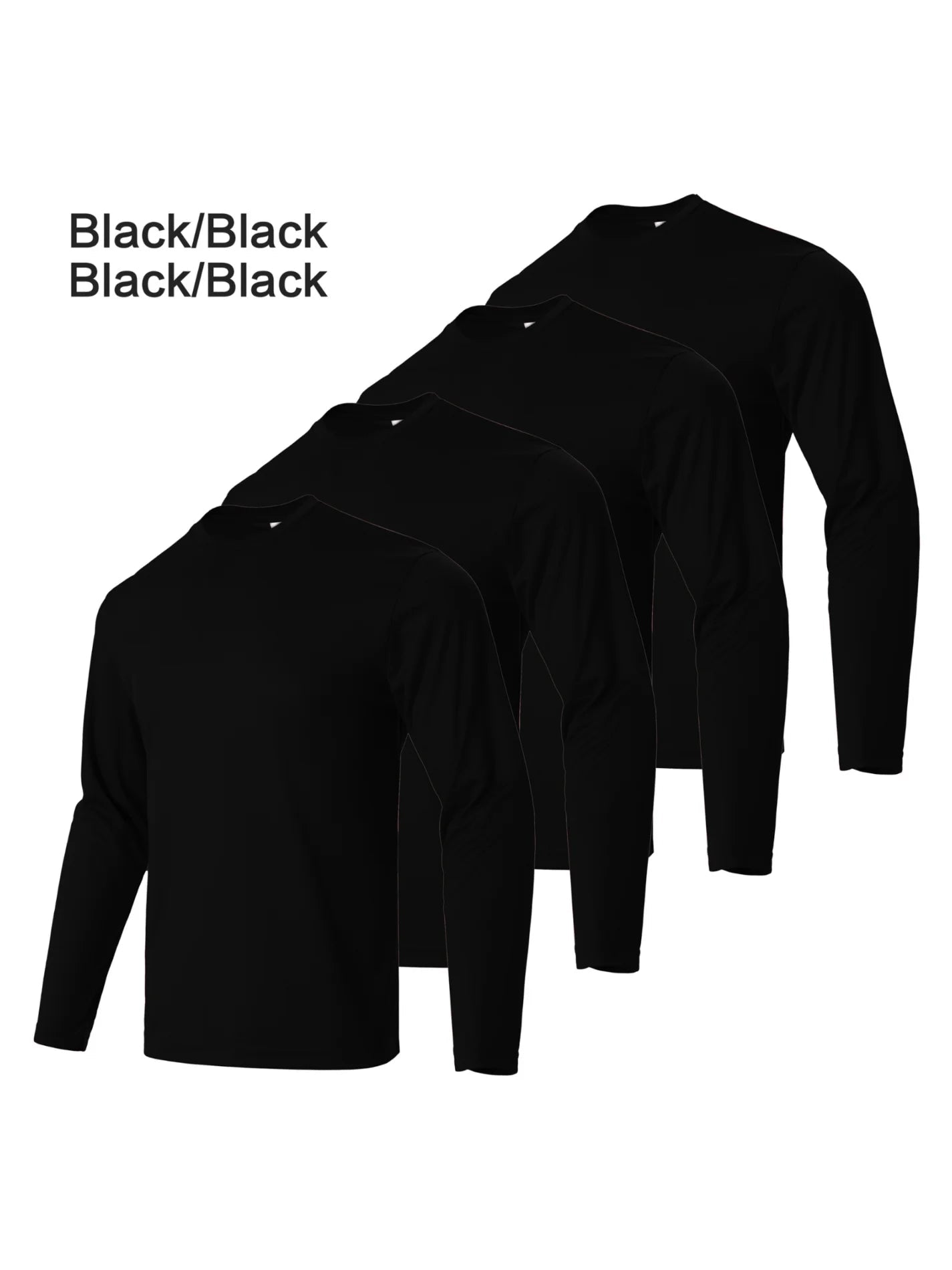 4 - piece men's solid color round neck T-shirt - quick drying, breathable, moisture wicking, suitable for fitness and running - Clothesfassion.store