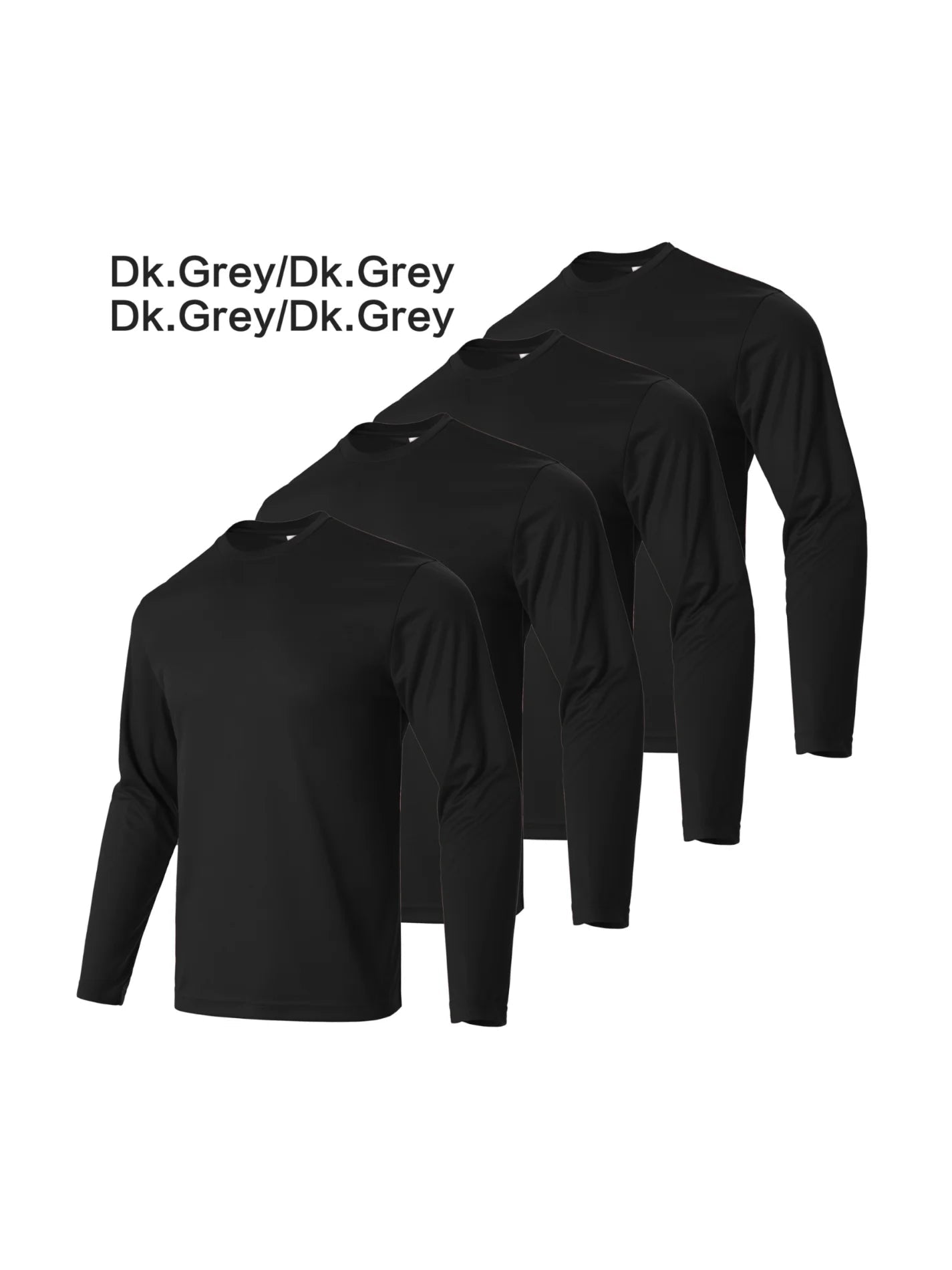4 - piece men's solid color round neck T-shirt - quick drying, breathable, moisture wicking, suitable for fitness and running - Clothesfassion.store