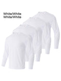 4 - piece men's solid color round neck T-shirt - quick drying, breathable, moisture wicking, suitable for fitness and running - Clothesfassion.store