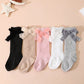 5 Pairs of Kids Knee High Socks with Bowknots Decoration, Cute Soft Breathable Long Striped Socks for Baby Girls Aged 0 - 72 Months - Clothesfassion.store