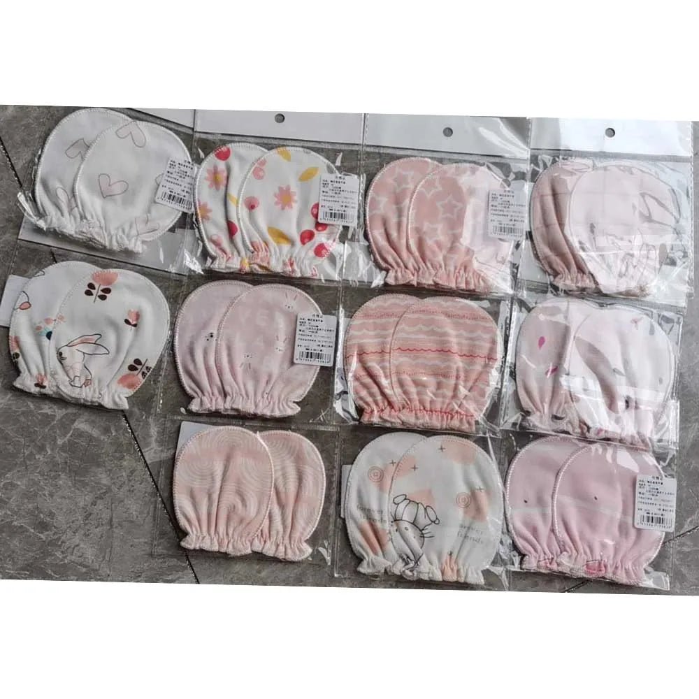 5 pairs/lot Newborn Baby Mittens Cotton Cartoon Soft Boys Girls Resuable Gloves 0 - 3M Baby Girl Boy Head Mittens - Clothesfassion.store