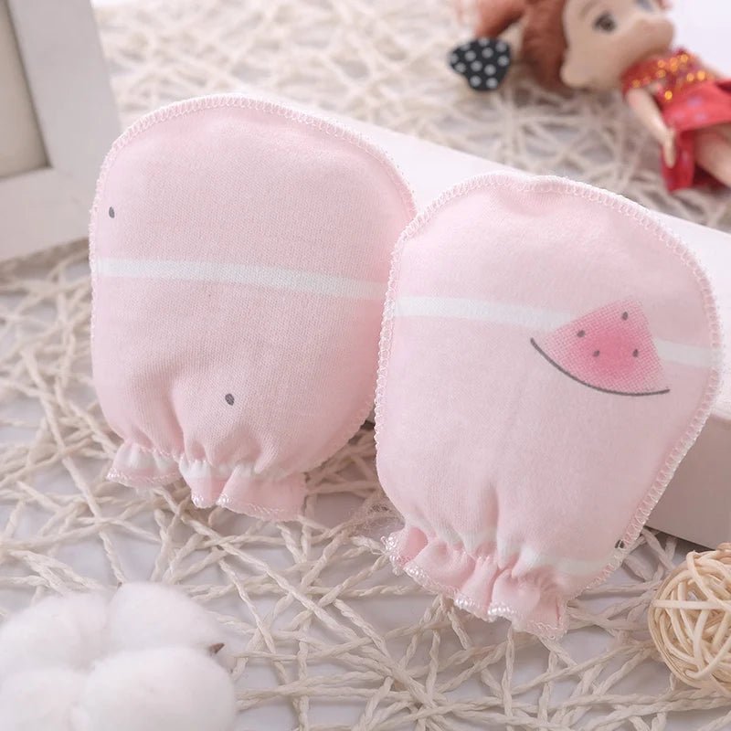5 pairs/lot Newborn Baby Mittens Cotton Cartoon Soft Boys Girls Resuable Gloves 0 - 3M Baby Girl Boy Head Mittens - Clothesfassion.store