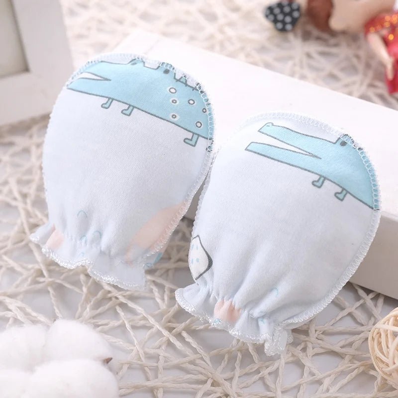 5 pairs/lot Newborn Baby Mittens Cotton Cartoon Soft Boys Girls Resuable Gloves 0 - 3M Baby Girl Boy Head Mittens - Clothesfassion.store